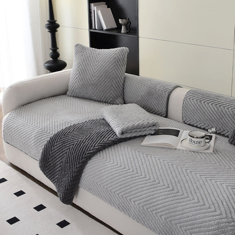 Textured Plush Couch Protector with Silicone Grip – Available in Multiple Sizes | Thomler