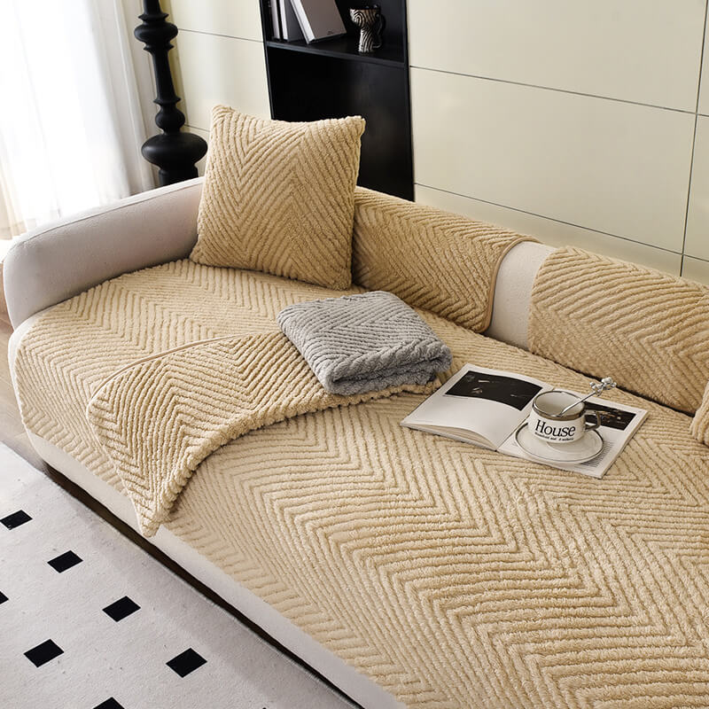 Textured Plush Couch Protector with Silicone Grip – Available in Multiple Sizes | Thomler