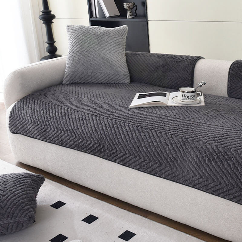 Textured Plush Couch Protector with Silicone Grip – Available in Multiple Sizes | Thomler