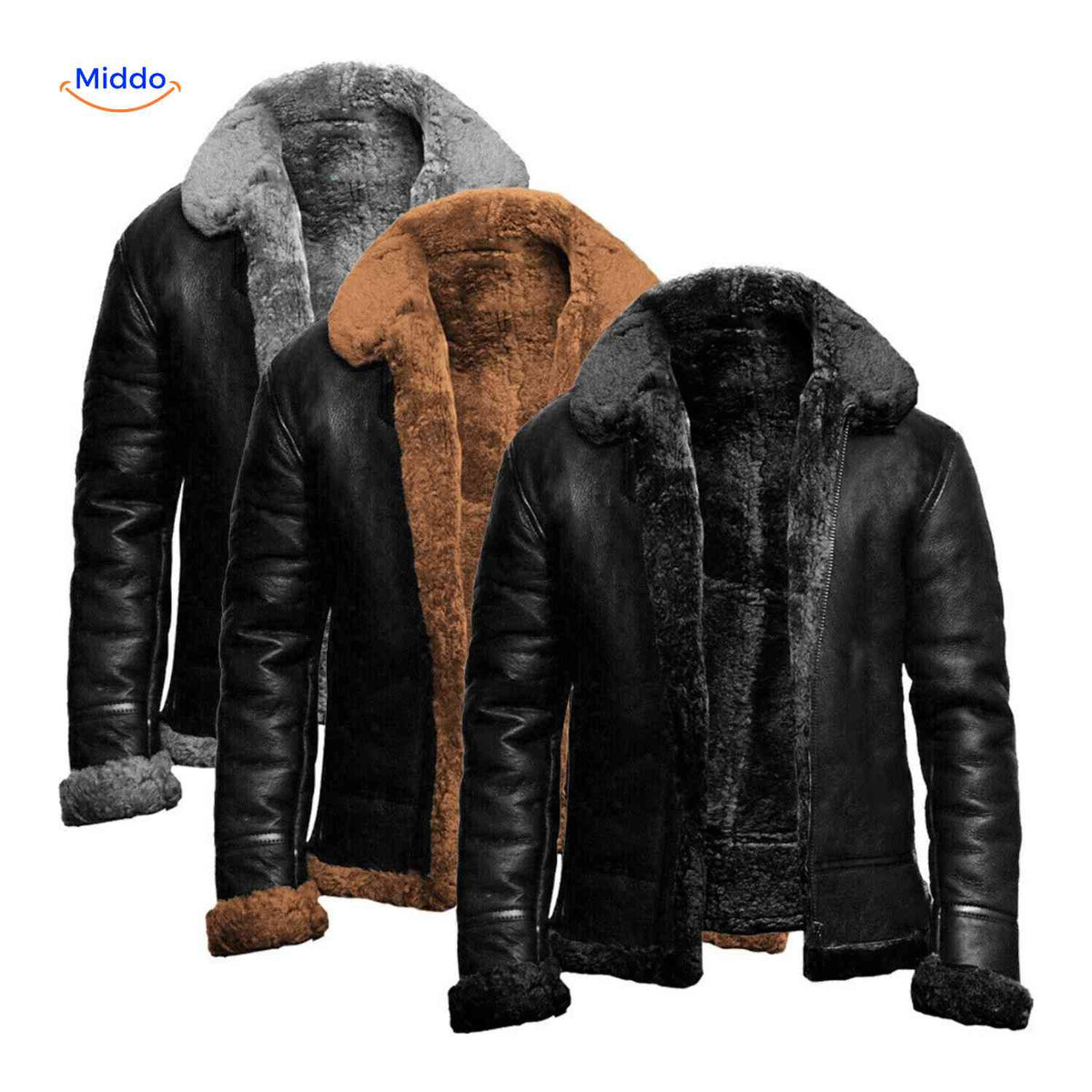 Insulated Zip-Front Men's Coat with Wide Collar for Cold Weather & Everyday Wear | Thomler