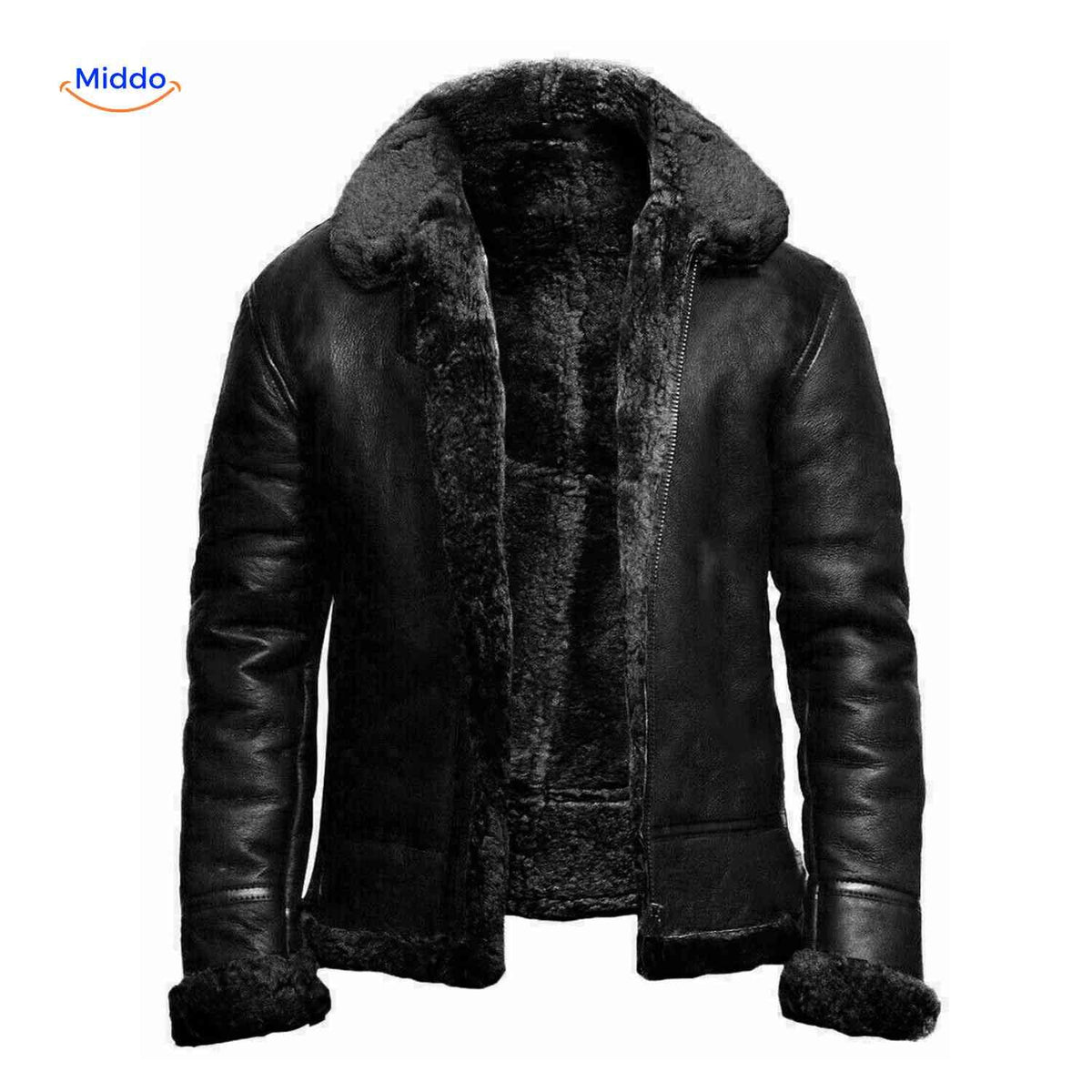 Insulated Zip-Front Men's Coat with Wide Collar for Cold Weather & Everyday Wear | Thomler