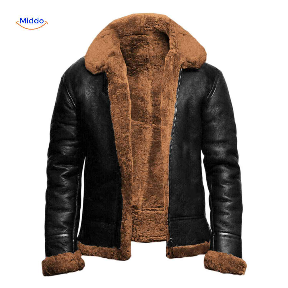 Insulated Zip-Front Men's Coat with Wide Collar for Cold Weather & Everyday Wear | Thomler