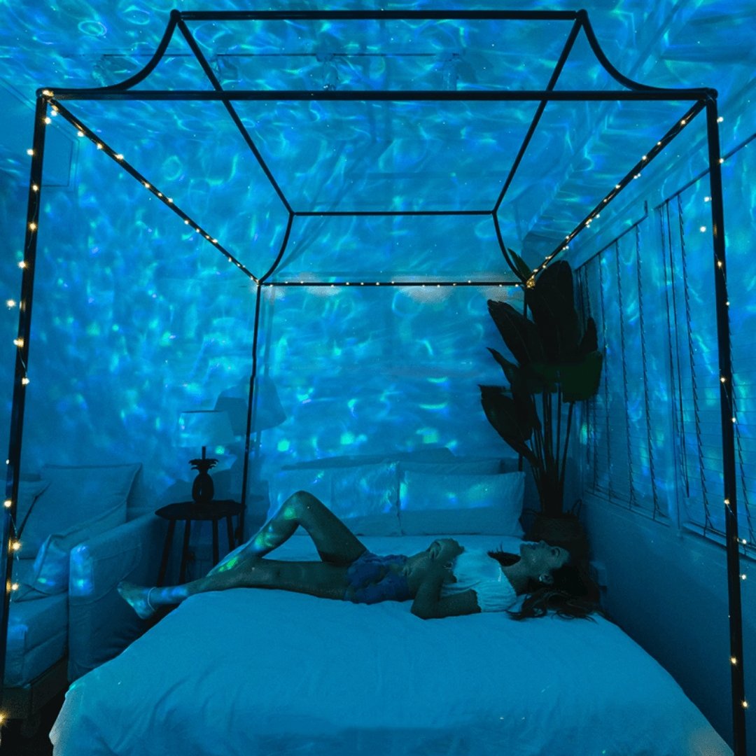 Galaxy Projector ABS Plastic 5 in Home Bedroom Ceiling Night Light 21 Colors Bluetooth Music Remote Controlled Ambiance Lamp | Thomler