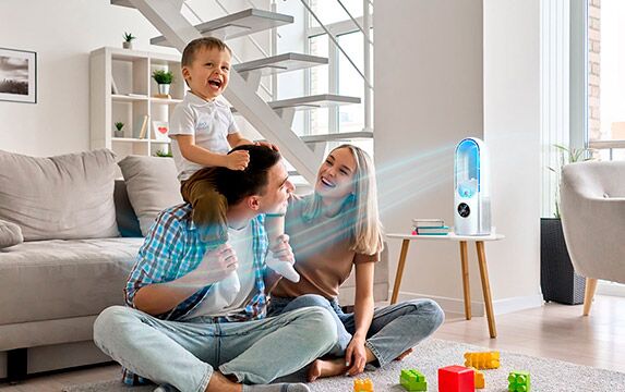 Air Cooler ABS Plastic 30.0 cm Compact Bedroom Desk USB Powered Evaporative Cooling Fan With Remote Control Portable | Thomler
