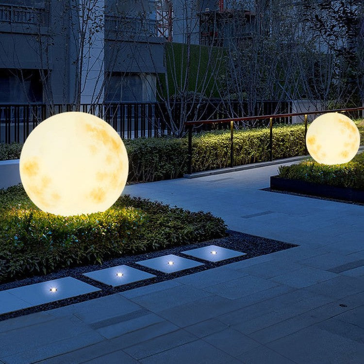 Solar Outdoor Moon Globe Light Sphere Garden Pathway Decoration Waterproof LED Resin Yard Patio Balcony Ambient Lighting | Thomler