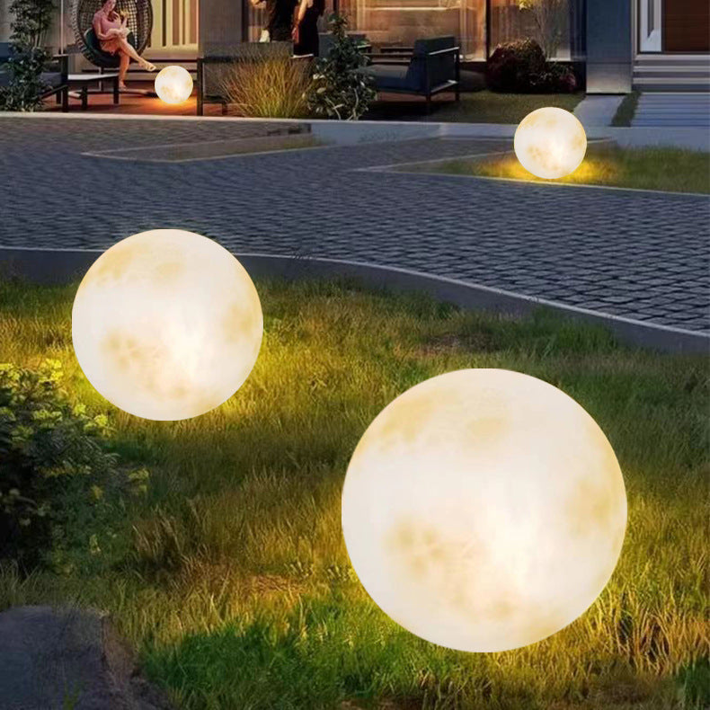 Solar Outdoor Moon Globe Light Sphere Garden Pathway Decoration Waterproof LED Resin Yard Patio Balcony Ambient Lighting | Thomler