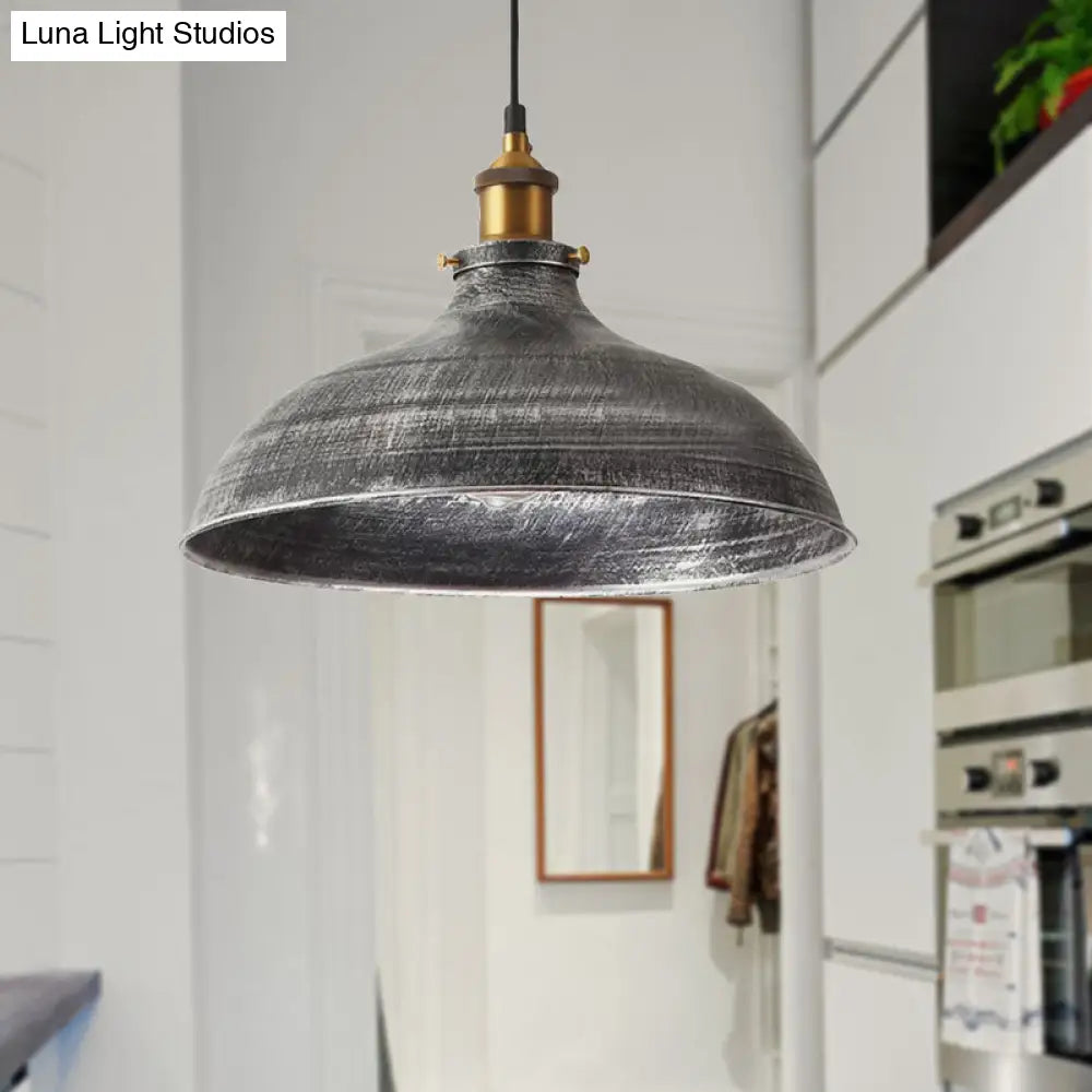 Industrial Metal Dome Pendant Light for Kitchen Island, Dining Room & Bedroom with 16 ft Plug-In Cord | Thomler