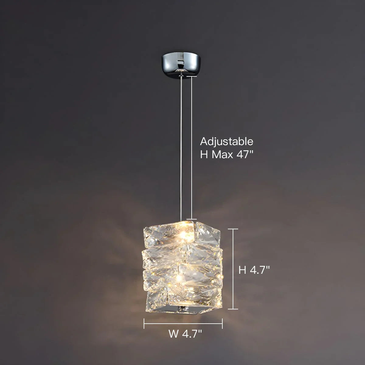Pendant Light Crystal 12.0 cm LED Gold Chrome Kitchen Island Dining Room Hanging Ceiling Light Ice Block Design | Thomler
