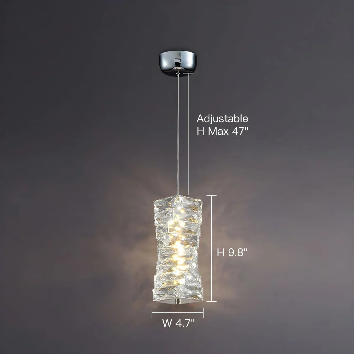 Pendant Light Crystal 12.0 cm LED Gold Chrome Kitchen Island Dining Room Hanging Ceiling Light Ice Block Design | Thomler