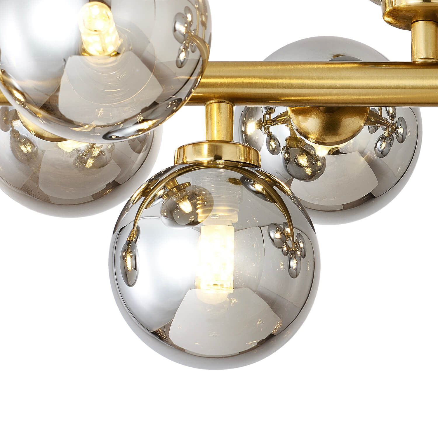16-Light Linear Island Chandelier with Frosted Glass Globes Gold Finish for Dining Room Kitchen | Thomler