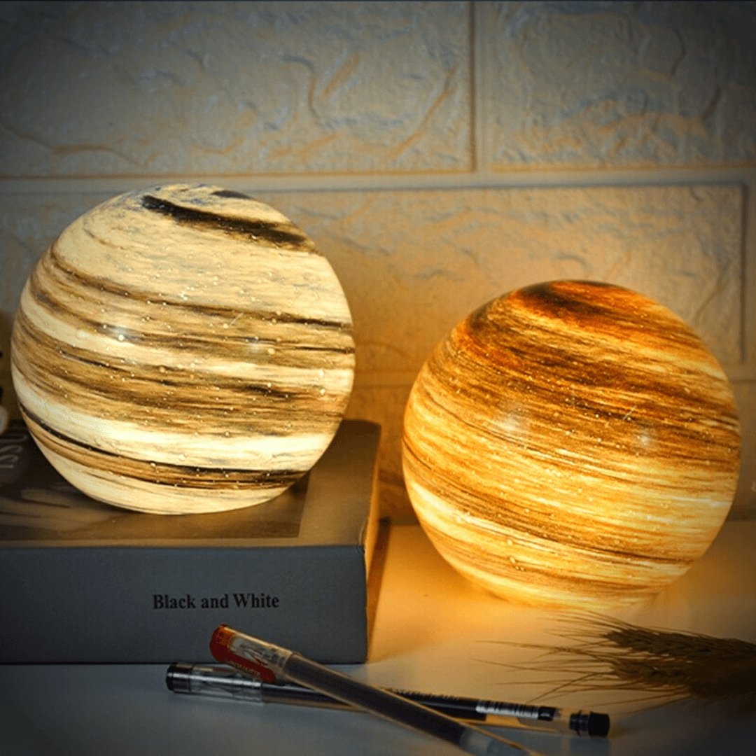 Table Lamp Glass Moon Design 15.0 cm LED USB Bedroom Living Room Mood Light Night Lamp 16 Colour Ambient Lighting | Thomler