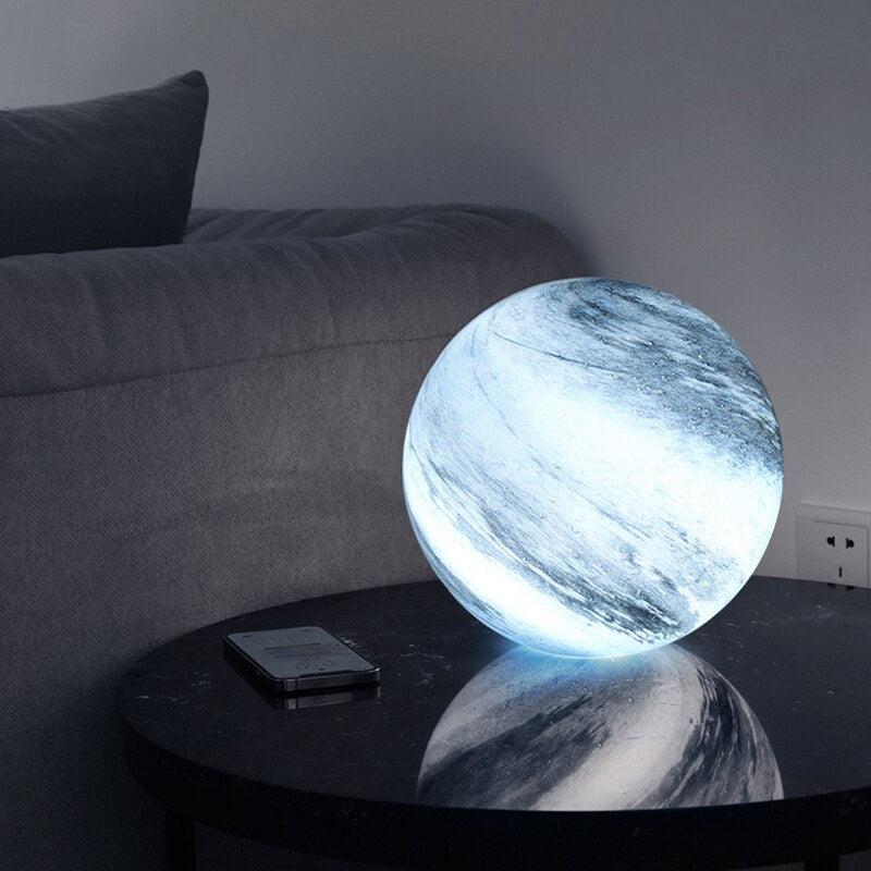 Table Lamp Glass Moon Design 15.0 cm LED USB Bedroom Living Room Mood Light Night Lamp 16 Colour Ambient Lighting | Thomler