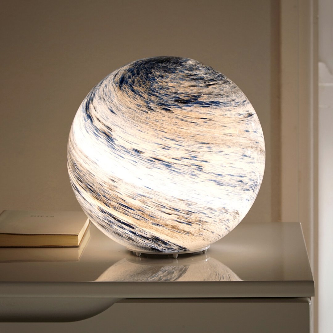 Table Lamp Glass Moon Design 15.0 cm LED USB Bedroom Living Room Mood Light Night Lamp 16 Colour Ambient Lighting | Thomler