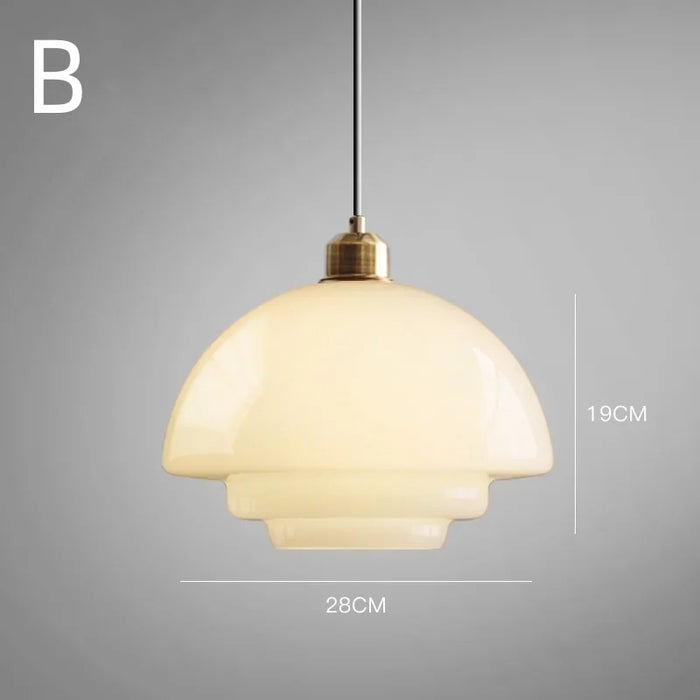 Pendant Light Glass 30.0 cm Milky White Dining Room Kitchen Island Hanging Ceiling Lamp Adjustable Cable Brass Finish | Thomler