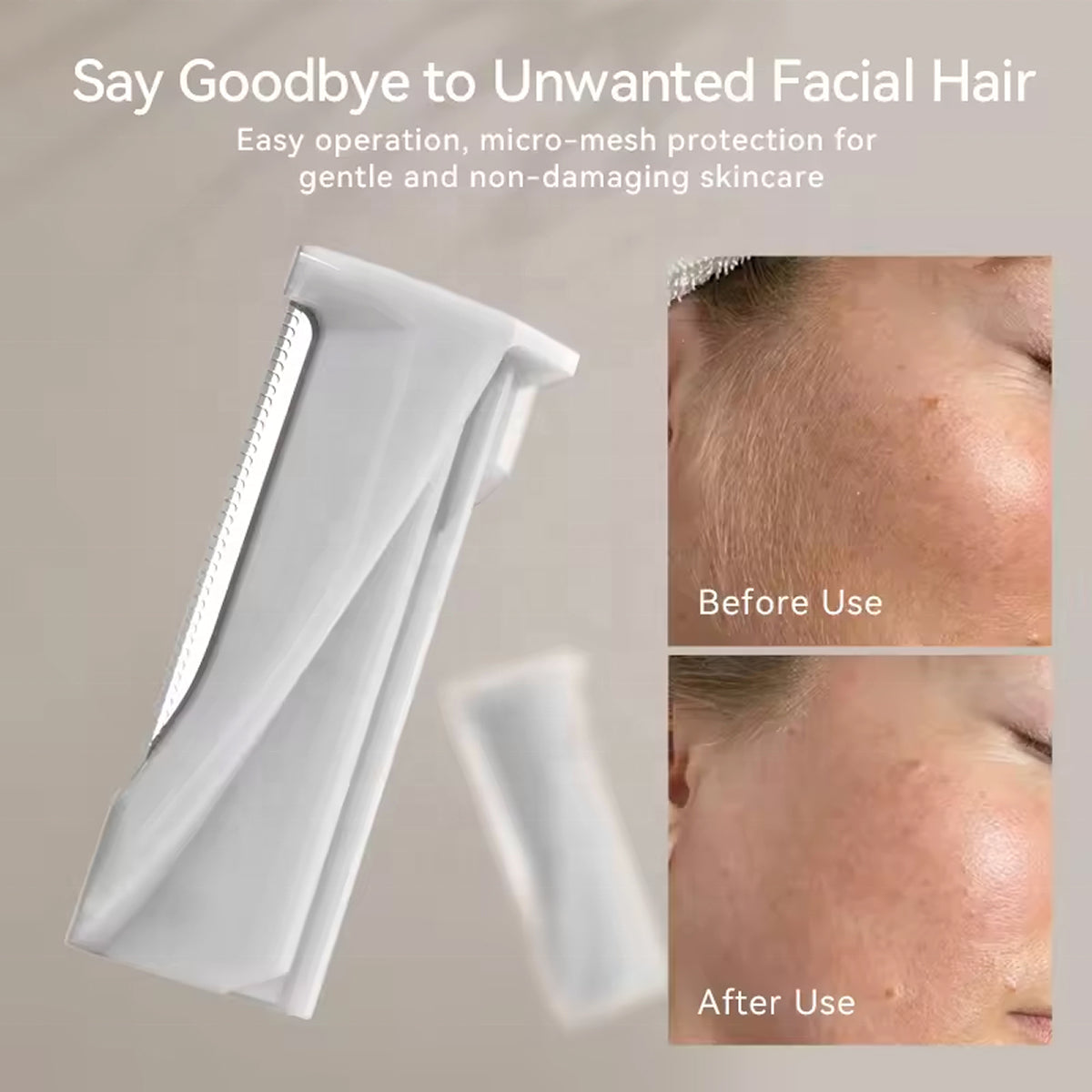 Sonic Facial Exfoliator with LED Light & 3 Speed Settings for Smooth Skin & Peach Fuzz Removal at Home | Thomler