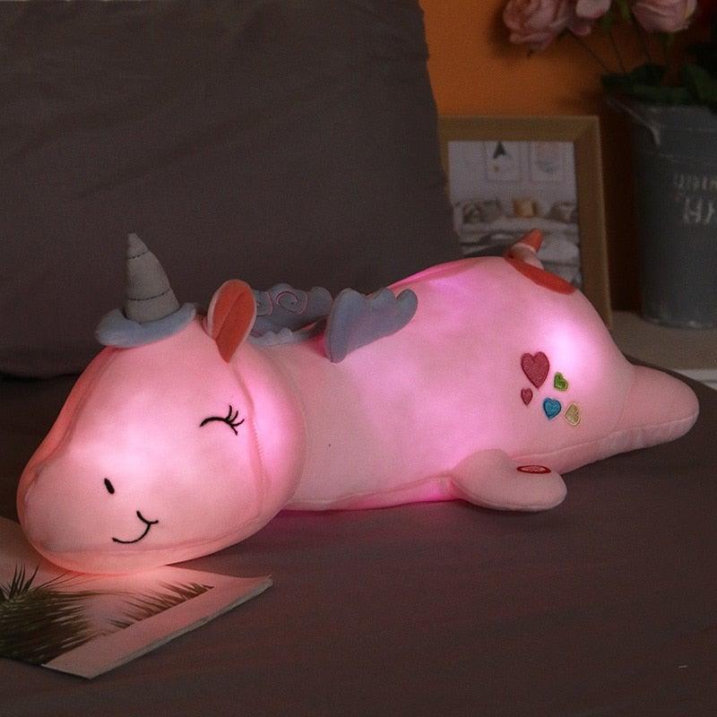Light-Up Unicorn Plush Toy with Rainbow LED Glow | Soft Stuffed Nightlight for Girls & Boys | Battery-Powered Cuddle Buddy Bedroom | Thomler