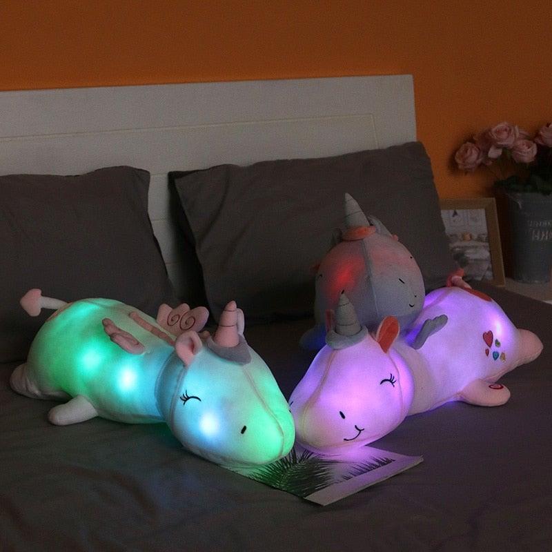 Light-Up Unicorn Plush Toy with Rainbow LED Glow | Soft Stuffed Nightlight for Girls & Boys | Battery-Powered Cuddle Buddy Bedroom | Thomler