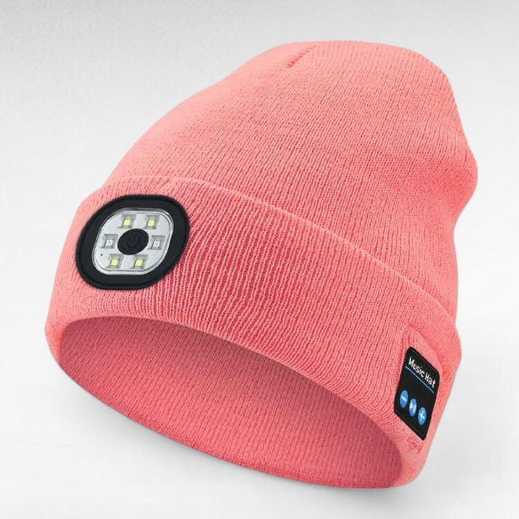 Rechargeable Bluetooth Beanie with Built-In LED Headlamp – Wireless Music Hat for Running, Hiking & Winter Outdoors | Thomler
