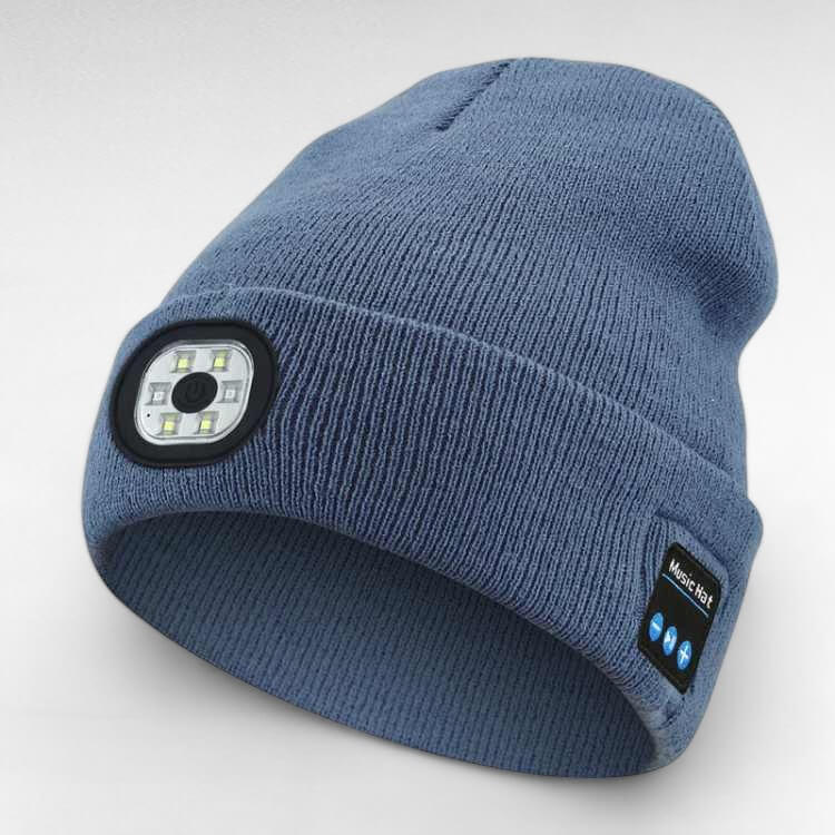 Rechargeable Bluetooth Beanie with Built-In LED Headlamp – Wireless Music Hat for Running, Hiking & Winter Outdoors | Thomler