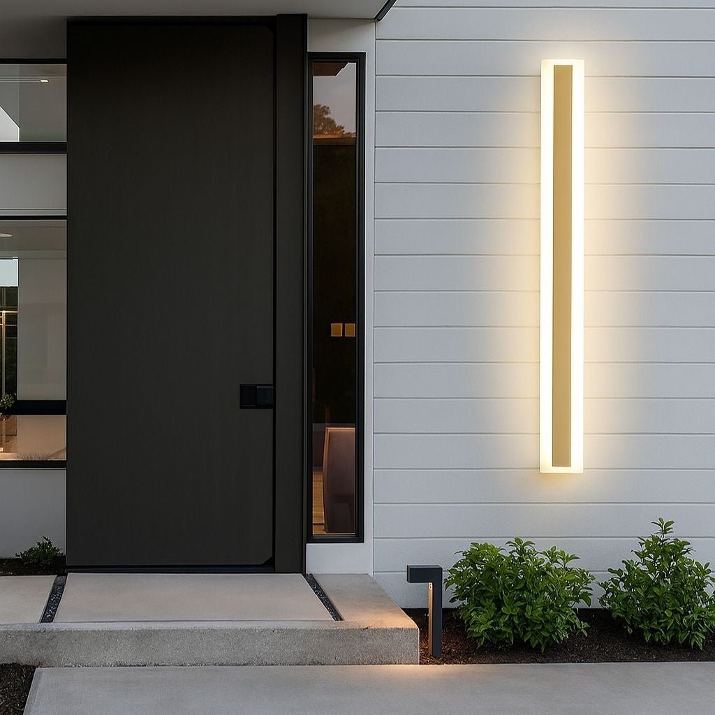 Linear Outdoor LED Wall Sconce Gold Finish Waterproof Dimmable IP65 Hardwired AC 85-265V Modern Exterior Lighting for Patio Garden Porch | Thomler