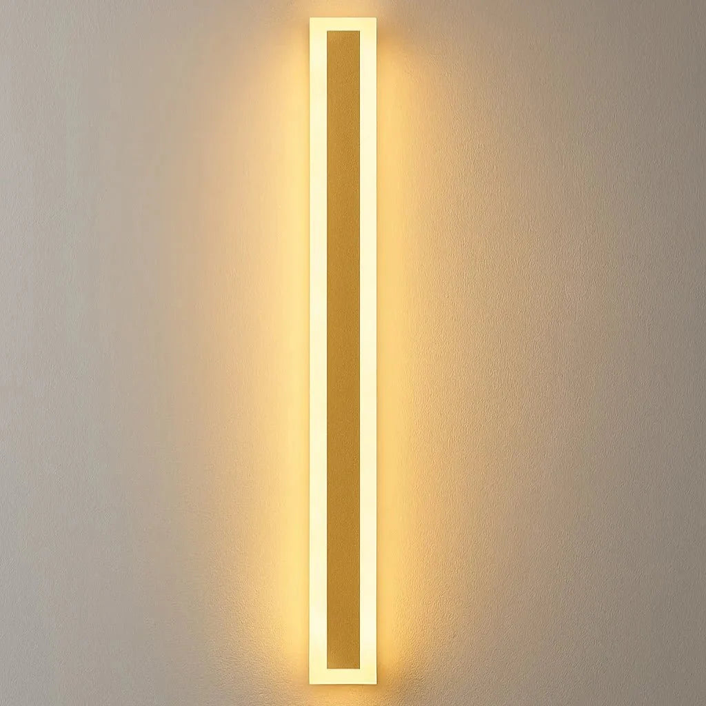 Linear Outdoor LED Wall Sconce Gold Finish Waterproof Dimmable IP65 Hardwired AC 85-265V Modern Exterior Lighting for Patio Garden Porch | Thomler