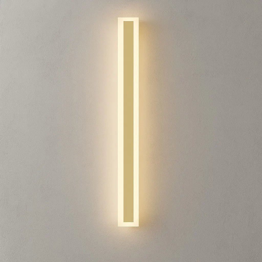 Linear Outdoor LED Wall Sconce Gold Finish Waterproof Dimmable IP65 Hardwired AC 85-265V Modern Exterior Lighting for Patio Garden Porch | Thomler