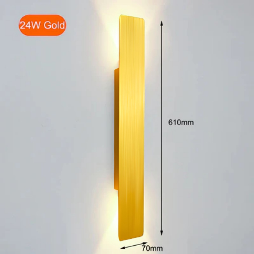 Wall Lamp Aluminium Integrated LED Gold Outdoor Facade Terrace Garden Waterproof Up Down Lighting Fixture | Thomler