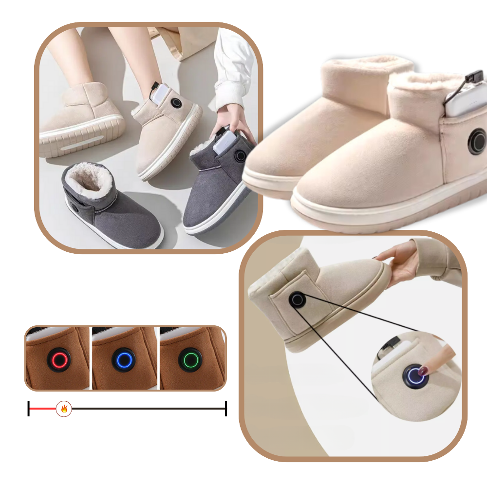 Rechargeable Heated Slippers with Graphene Technology for Winter Warmth | 3 Temperature Settings | Cozy Indoor Outdoor Shoes | Battery | Thomler