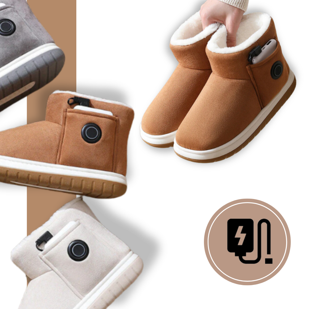 Rechargeable Heated Slippers with Graphene Technology for Winter Warmth | 3 Temperature Settings | Cozy Indoor Outdoor Shoes | Battery | Thomler