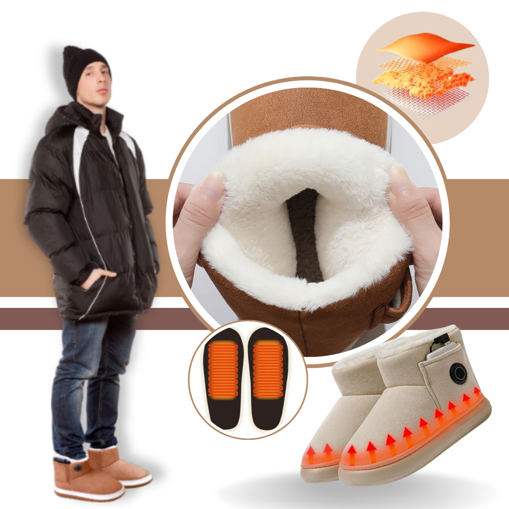Rechargeable Heated Slippers with Graphene Technology for Winter Warmth | 3 Temperature Settings | Cozy Indoor Outdoor Shoes | Battery | Thomler
