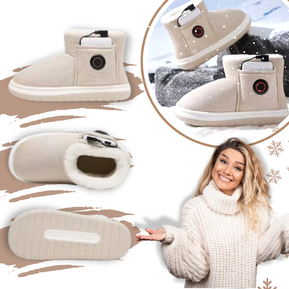 Rechargeable Heated Slippers with Graphene Technology for Winter Warmth | 3 Temperature Settings | Cozy Indoor Outdoor Shoes | Battery | Thomler