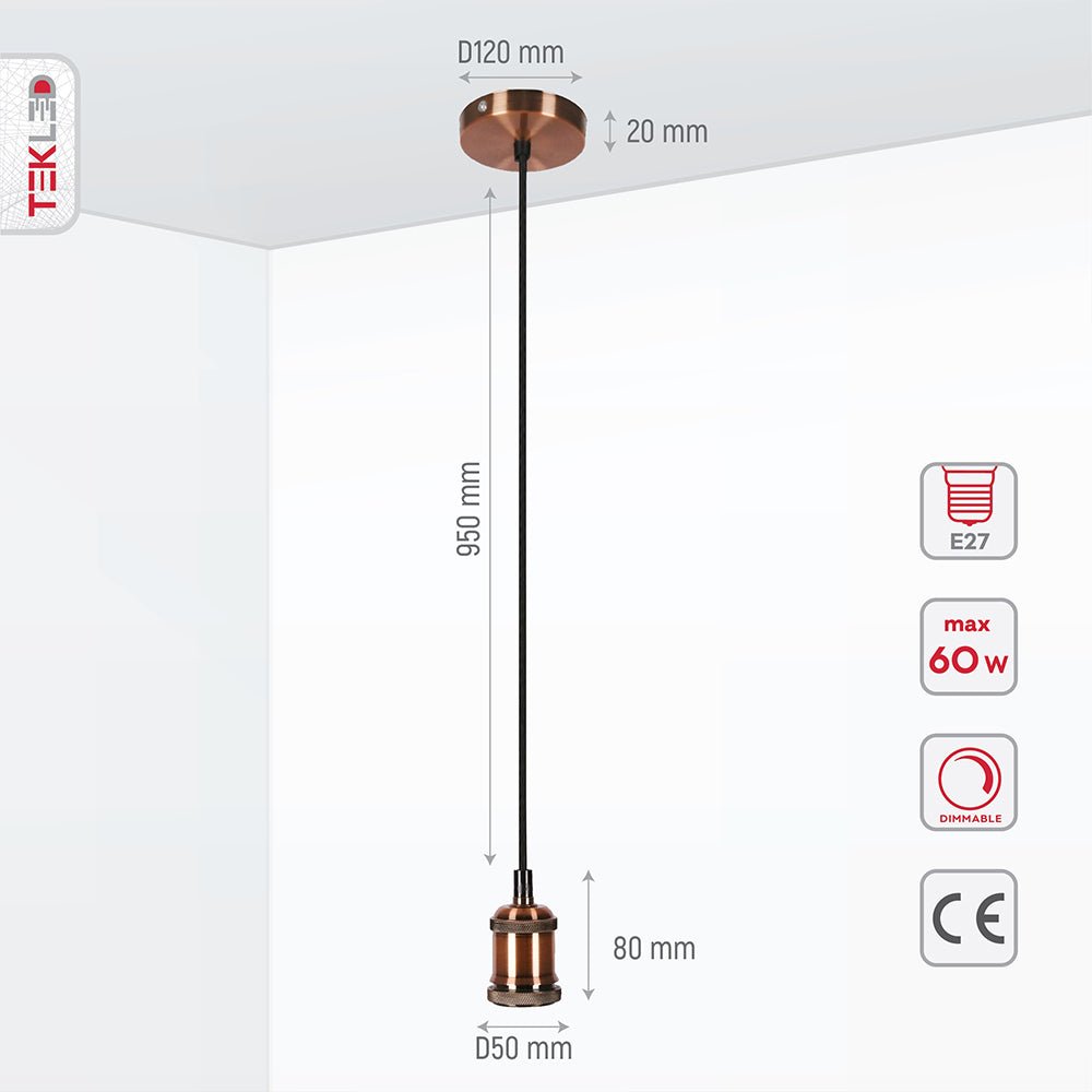 Pendant Light Steel E27 155.0 cm Adjustable Dining Room Kitchen Island Industrial Hanging Ceiling Lamp | Thomler