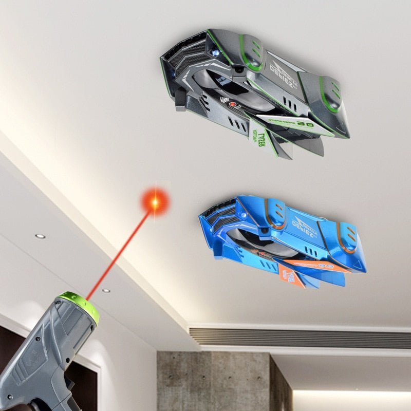 Wall-Climbing RC Car with Laser Remote – Anti-Gravity Stunt Racer for Smooth Surfaces, LED Lights, 360° Spins, Ages 3+ | Thomler