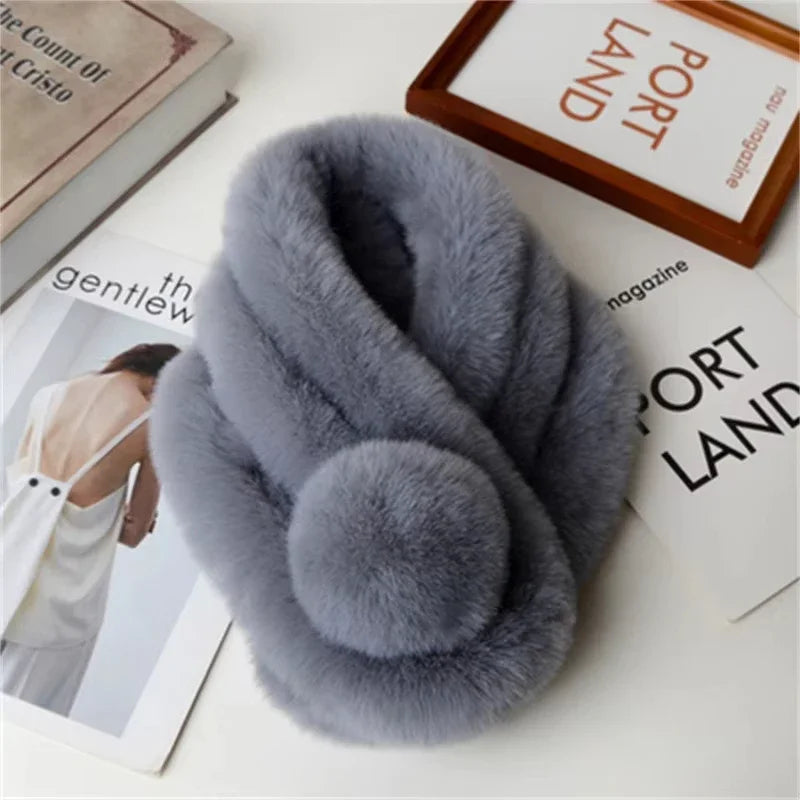 Soft Faux Fur Neck Warmer – Cozy Loop-Through Cold Weather Accessory for Women – Gentle Pull-Through Style for Everyday Comfort & Elegant | Thomler