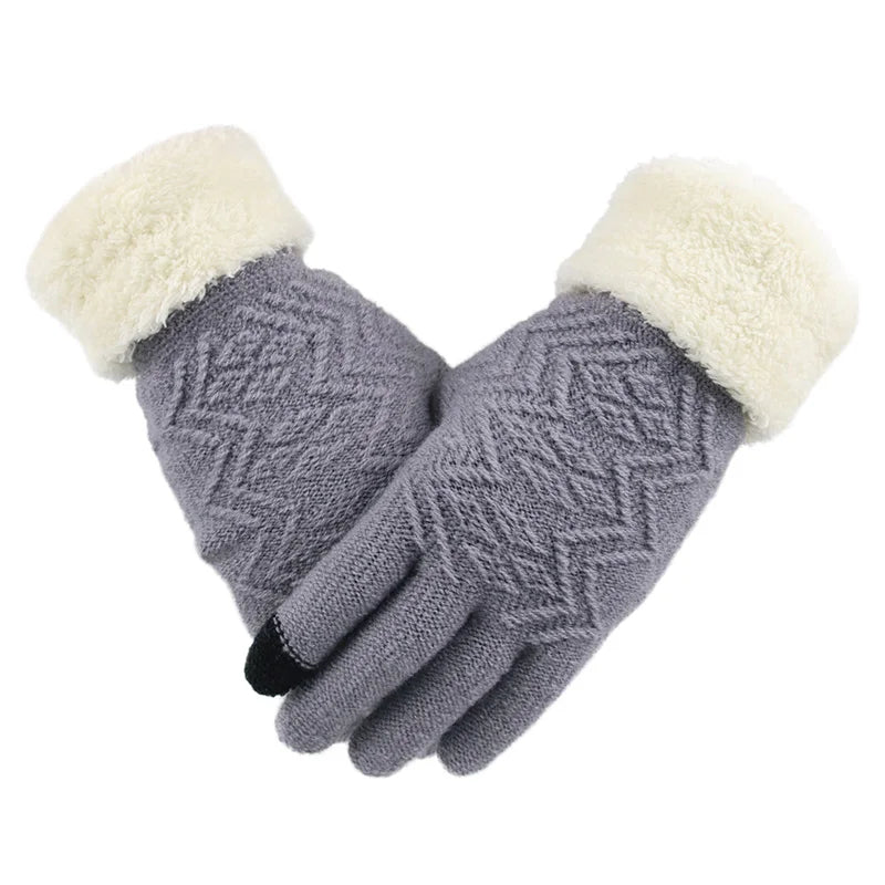Touchscreen Winter Gloves with Fleece Lining – Windproof Knit Design for Cold Weather | Thomler