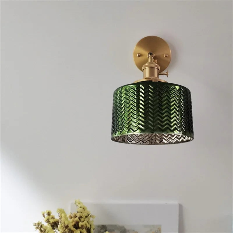 Wall Lamp Glass Shade 6.3 in Adjustable Green Bedroom Living Room Hallway Modern Scandinavian Sconce Lighting Fixture | Thomler
