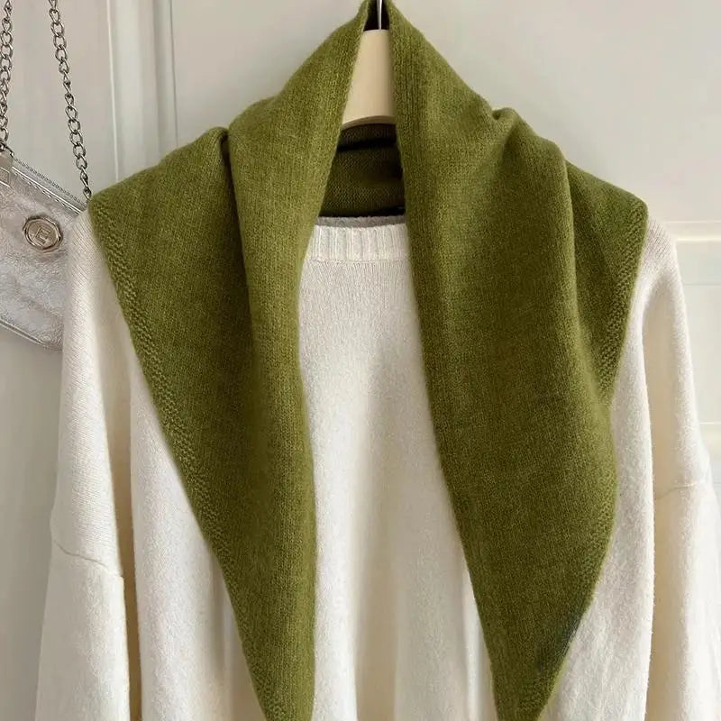 Soft Triangle Wrap Shawl for Cold Weather – Lightweight Cotton Blend Neckwear for Fall & Winter Layering | Thomler