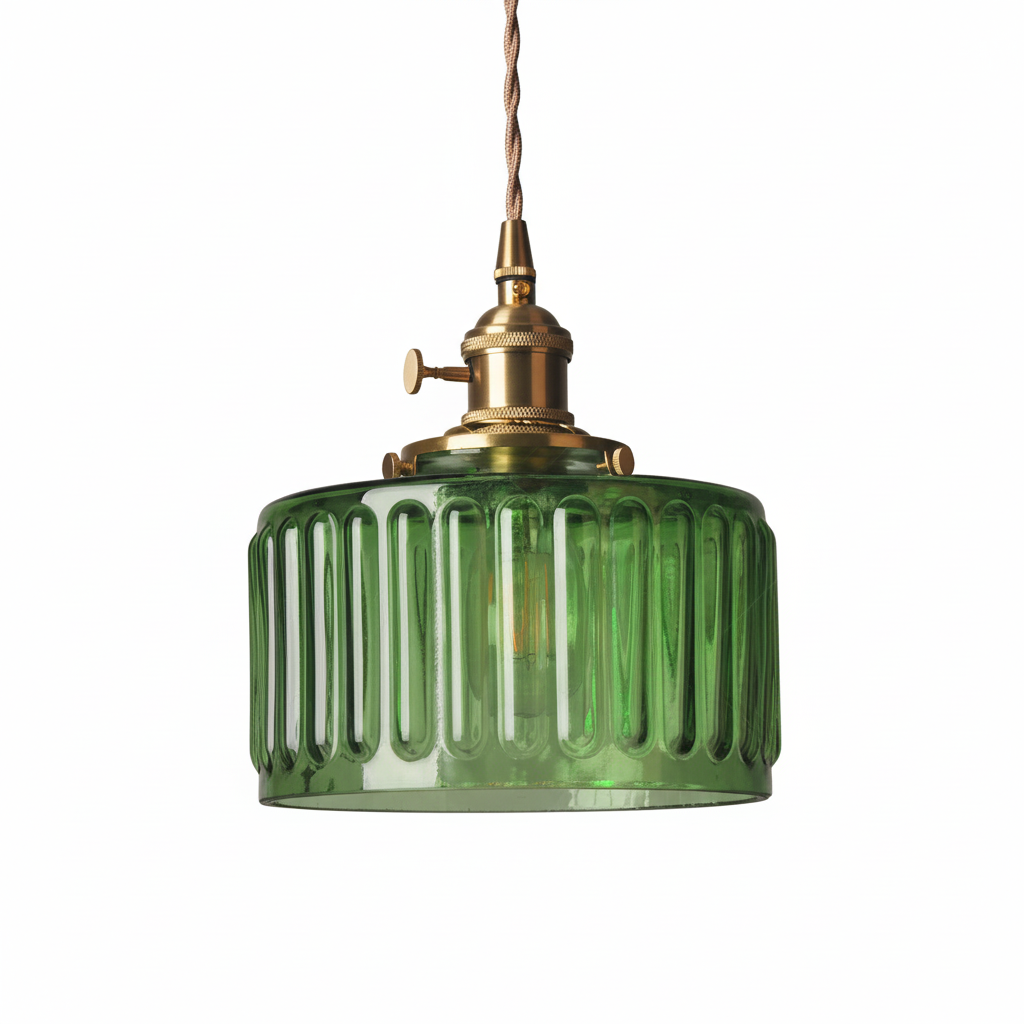 Glass Cylinder Hanging Light Fixture with Height-Adjustable Cord for Dining Room & Kitchen | Thomler