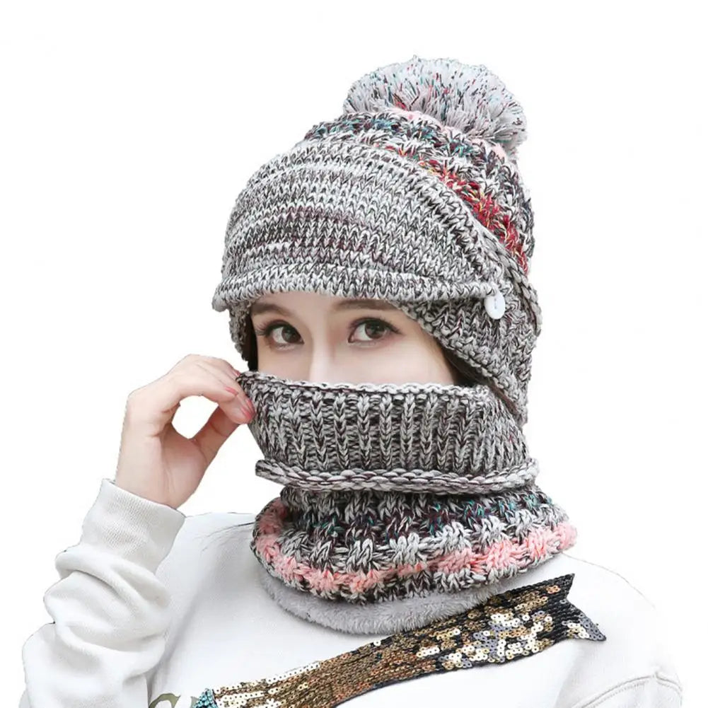 Winter Beanie and Neck Warmer Combo with Fleece Interior and Removable Shield | Thomler