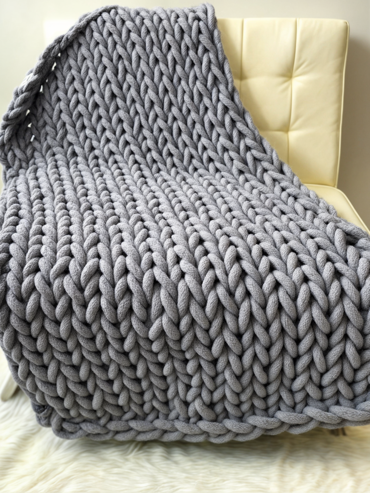 Chunky Knit Throw Blanket – Soft Woven Layer for Couch, Bed & Daily Décor | Thomler