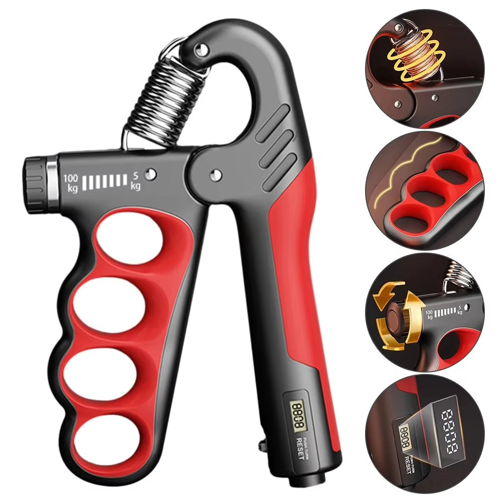 Adjustable Hand Grip Strengthener with Counter Up to 220 lbs Resistance for Forearm Training & Grip Workout at Home or Gym | Thomler