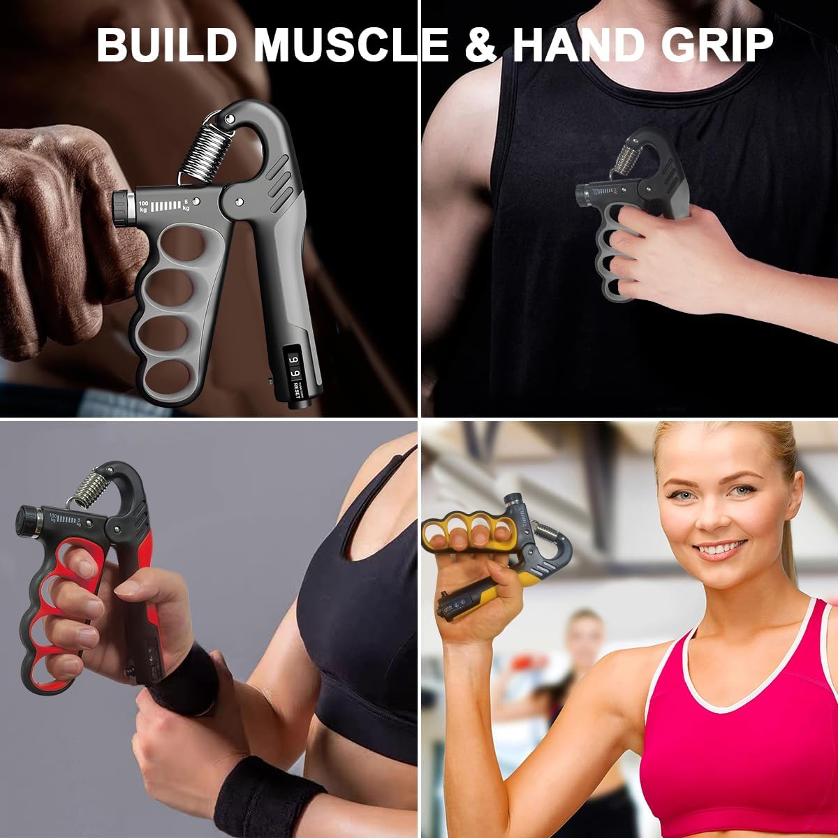 Adjustable Hand Grip Strengthener with Counter Up to 220 lbs Resistance for Forearm Training & Grip Workout at Home or Gym | Thomler