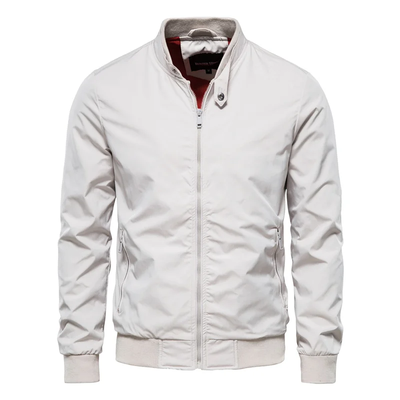 Lightweight Bomber Jacket for Men – Summer Sport Coat with Ribbed Collar & Glossy Finish for Casual Everyday Wear | Thomler