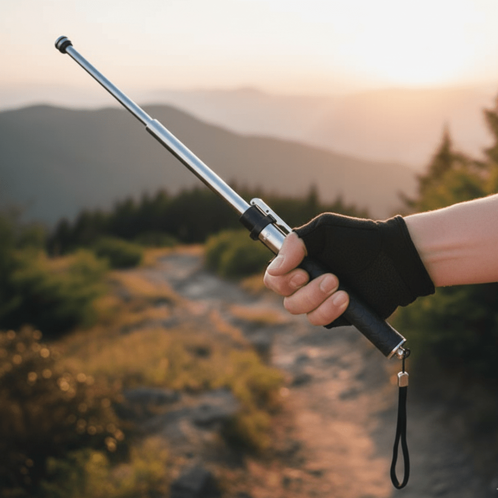 Collapsible Walking Stick with Self-Defense Feature - Aluminum Alloy Trekking Pole for Hiking & Travel - Anti-Slip Grip | Thomler