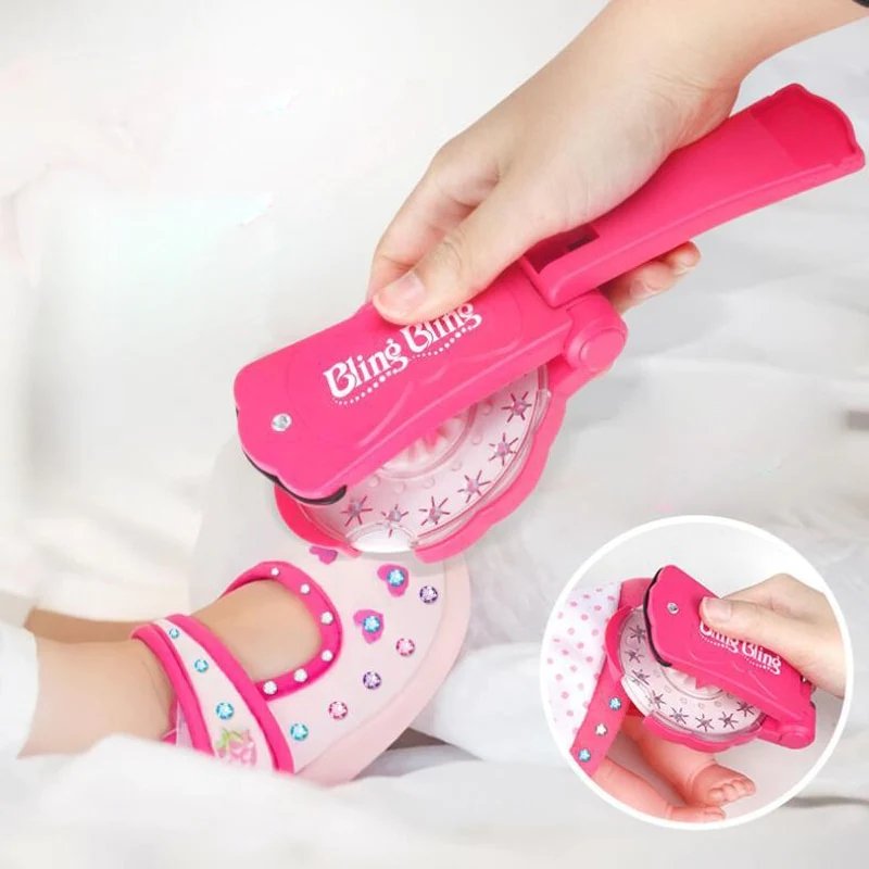Press-On Crystal Hair Applicator for Kids with 180 Colorful Rhinestones, Portable Gem Stamper Toy for Girls Birthday Parties Sleepovers | Thomler