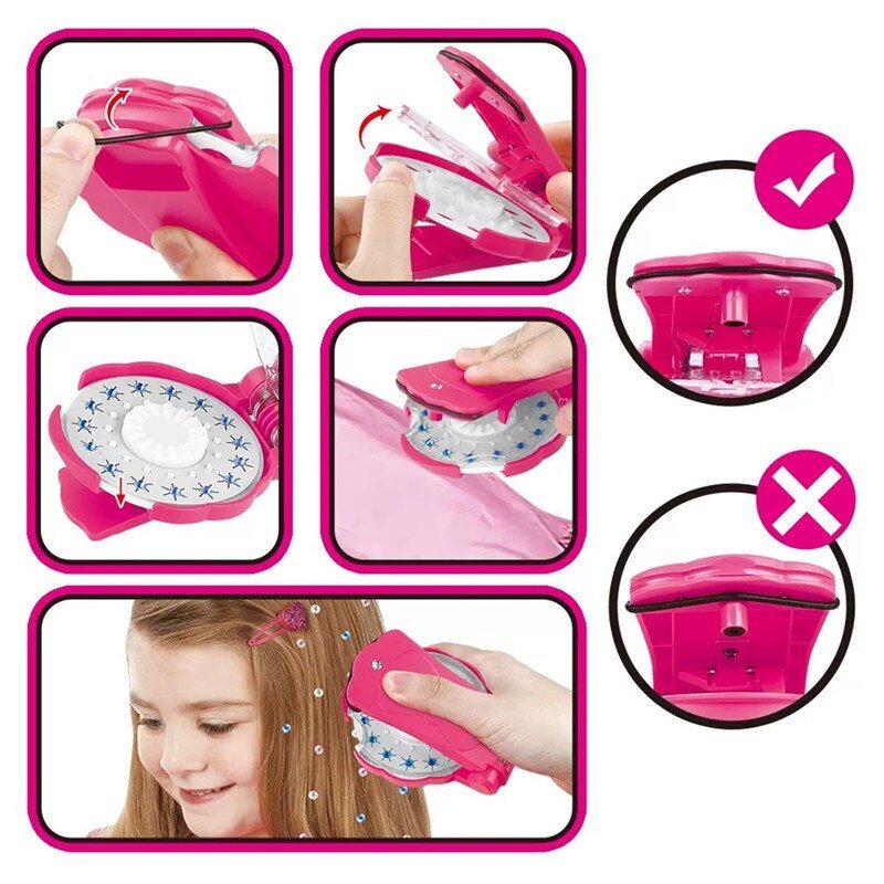 Self-Adhesive Gem Applicator Tool for Quick Hair Decoration with Reusable Sparkle Jewelry Crystals for Kids and Adults | Thomler