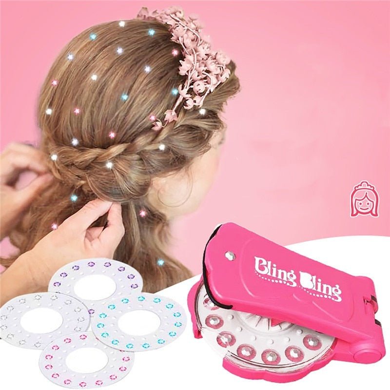 Self-Adhesive Gem Applicator Tool for Quick Hair Decoration with Reusable Sparkle Jewelry Crystals for Kids and Adults | Thomler