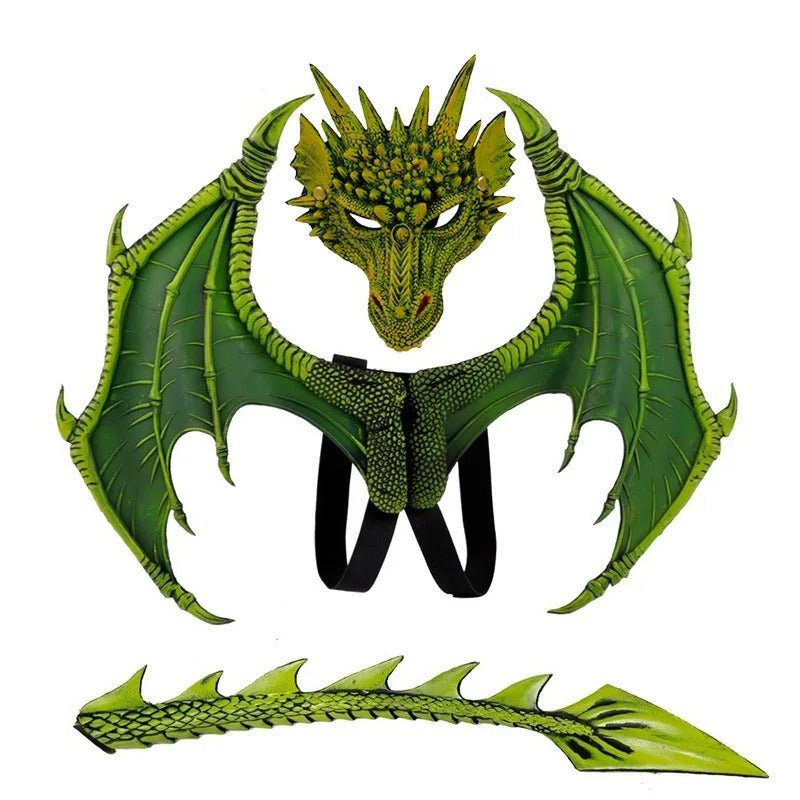 Kids Fantasy Creature Costume – 3-Piece Winged Beast Outfit with Mask & Tail for Dress-Up, Halloween, Parties | Thomler