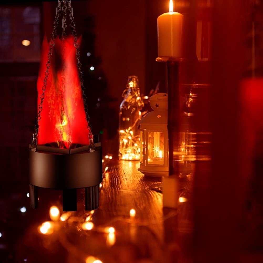 Animated Flicker Fire Pendant for Halloween Spooky Decor and Party Ambiance with LED Flame Effect | Thomler