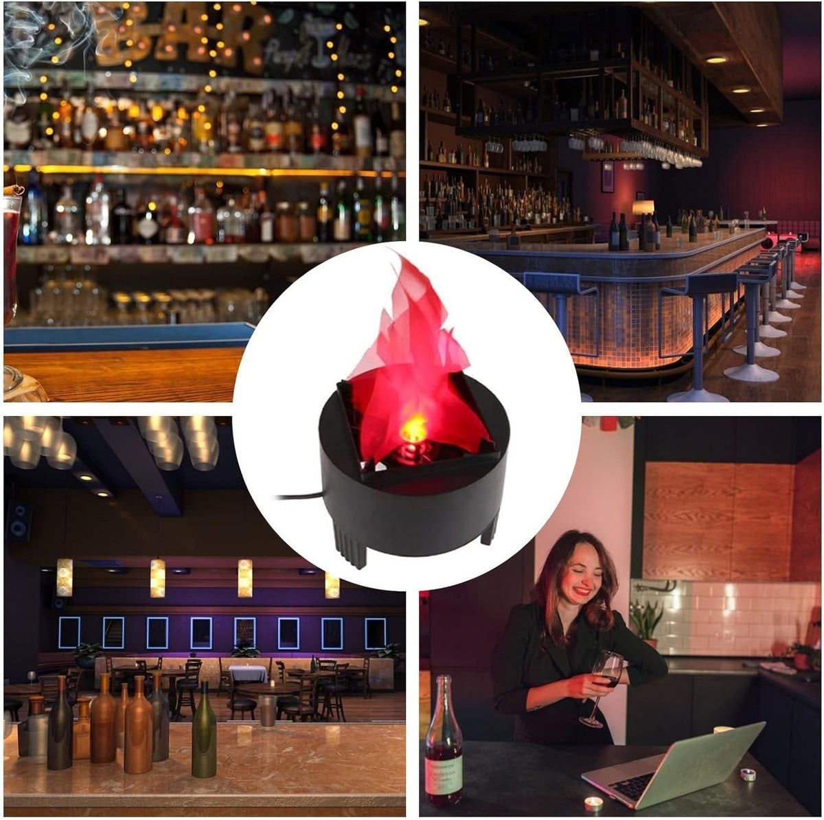 Animated Flicker Fire Pendant for Halloween Spooky Decor and Party Ambiance with LED Flame Effect | Thomler